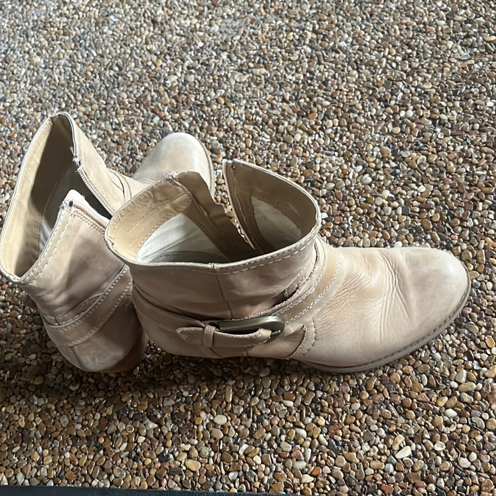 booties heels - light brown/ buckle + zipper